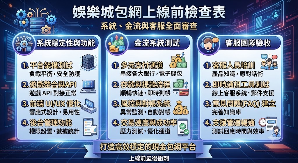 娛樂城包網上線前檢查表 娛樂城包網上線前檢查表